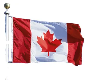 Factory Printing Producer Canada Flag National State Flag Knitted Polyester Outdoor High Quality Flying Flag Banner