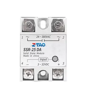 SSR-25DA SSR Single Phase DC TO AC 10A 25A 40A 60A 80A 100A 120A Output 24-480VAC SSR Solid State Relay solid state module