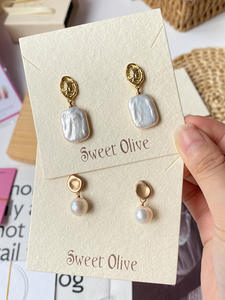 A1 özel Logo kraft el işi kağıdı küpe kolye takı ekran kartları yüzük ve bilezikler takı ambalaj ve depolama için - Product Image 4