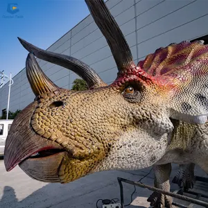 Ad59 Jurassic Speeltuin Grote Simulatie Dinosaurus Animatronic Triceratops