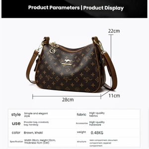 Sac bandoulière <span class=keywords><strong>en</strong></span> <span class=keywords><strong>cuir</strong></span> PU imperméable, sac messager vintage de haute qualité, sac à bandoulière de luxe pour femmes, style tendance et pratique - Product Image 2