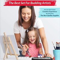 Kit de peinture, tunique avec toile, en acrylique, pour enfant, Set de peintures de qualité supérieure, 25 pièces