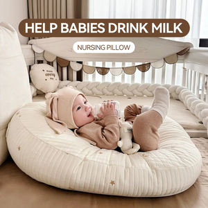 หมอนรองให้นมบุตรแบบนุ่มสำหรับขายส่ง ฟังก์ชั่นสำหรับพ่อแม่และลูก  วัสดุโฟมสำหรับจัดท่าให้นม  ผ้าคลุมทำจากผ้าฝ้าย/ใยไผ่  ป้องกันแบคทีเรีย - Product Image 3