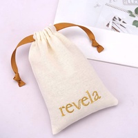 Petite pochette à poussière réutilisable écologique pour le rangement des bijoux en coton et lin avec logo personnalisé Sac à cordon en mousseline
