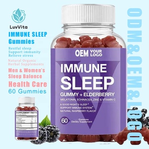 LUVVITA Gomitas para Dormir Profundamente, con Melatonina, Equinácea, Zinc y Vitamina <span class=keywords><strong>C</strong></span>, Suplementos Herbales - Product Image 1