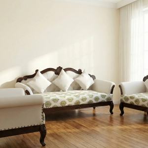 Ensemble de canapés en bois design avec chaises assorties, coussins confortables et structure robuste, parfait pour le salon ou le bureau - Product Image 4