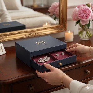 Boîte cadeau coulissante rigide en matériaux recyclés écologiques avec logo personnalisé, estampage à chaud en feuille d'or <span class=keywords><strong>pour</strong></span> l'emballage de bijoux et de montres haut de gamme - Product Image 2