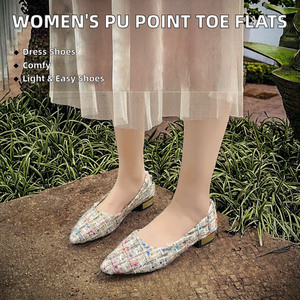 รองเท้าโลฟเฟอร์ผู้หญิงแบบสวม พื้น PU นุ่ม สวมใส่สบาย หัวแหลม น้ำหนักเบา เหมาะสำหรับใส่ทำงานหรือโอกาสทางการ พื้นรองเท้าด้านในทำจากยาง - Product Image 2