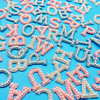 Auto-adhésif perle strass lettre patchs A-Z fer sur Bling Alphabet Applique pour bricolage personnalisé vêtements sacs Jean veste artisanat
