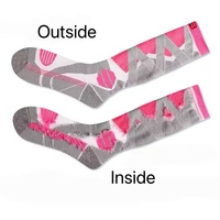 Chaussettes de ski longues et épaisses d'hiver, respirantes, thermiques, antidérapantes, en coton et nylon, chaudes, avec revers antidérapants