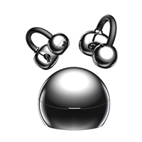 Écouteurs sans fil à clip d'oreille en gros d'usine, Bluetooth 6.0, portée 10M, appels HD, basses HiFi, étui sphérique, affichage numérique, étanchéité IPX5