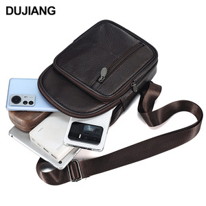 Bolso cruzado para hombre de piel auténtica, gran capacidad, duradero, para uso diario, primavera 2024 - Product Image 4