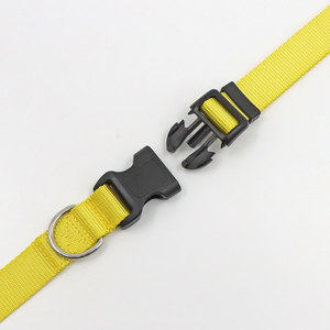 Adjustable Yellow Nylon <b>Dog</b> <b>Collar</b> with Buckle Closure Simple Style All Seasons for <b>Dogs</b> - Product Image 4
