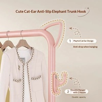 Nouveau Porte-manteau double à double tringle en acier inoxydable, autoportant et détachable, pour intérieur/extérieur, résistant à la rouille, organisateur de vêtements durable