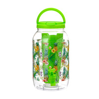 Seau et pot en plastique de qualité alimentaire de 3,8 L avec motif de graines de pastèque sur la coque extérieure, récipient pour boissons