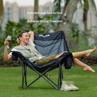 Kingcamp Mobilier de camping extérieur exquis : Chaise pliante et tabouret, chaise longue de camping extra large avec dossier haut, portable