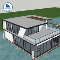 Marnolin Maison Flottante Préfabriquée avec Pontons en HDPE/PE/EPS Capacité de Charge de 350 kg/m² pour Marinas et Embarcadères