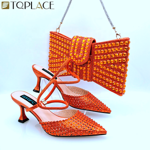 Ensembles de chaussures et de sacs <span class=keywords><strong>bleu</strong></span> <span class=keywords><strong>marine</strong></span> Chaussures et sacs de marque Ensembles assortis Tempérament haut de gamme Plein diamant pour dame - Product Image 4