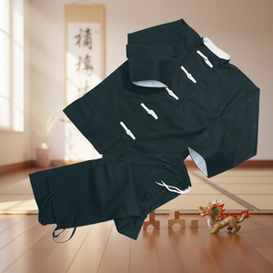Uniformes de sport en coton noir 100% 8 OZ pour bébés et tout-petits, unisexes, logo personnalisé, boutons blancs - Product Image 3