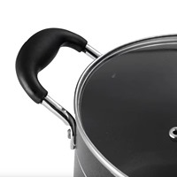 Ensemble de 8 ustensiles de cuisine en aluminium de haute qualité avec couvercle en verre trempé et poignée rivetée en bakélite – Ustensiles de cuisine professionnels en gros