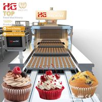 Équipement de boulangerie entièrement automatique pour la production de cupcakes, four à gâteaux, ligne de production de gâteaux à la crème, 380V/220V 80-100KW