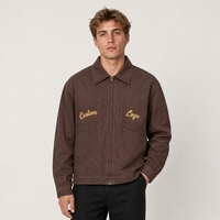 Veste de travail en toile à marque privée, logo personnalisé, veste de travail en coton lavé, fabricant OEM ODM pour le développement d'échantillons de marques