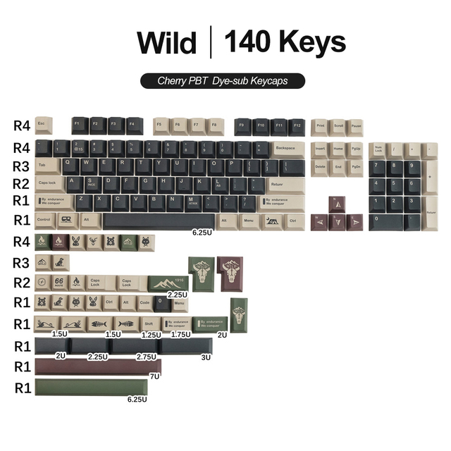 DIY Cherry Profile Keycaps Set Mechanical Keyboard PBT Dye Sublimation Cherry Keycaps