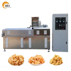 automatic corn chips making machine deep snacks frying machine extruded fried puff food processing line