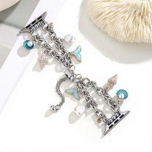 <span class=keywords><strong>Bracelet</strong></span> de remplacement pour <span class=keywords><strong>Apple</strong></span> <span class=keywords><strong>Watch</strong></span> toutes générations, en acier inoxydable, avec pendentif, réglable, style bijou - Product Image 6