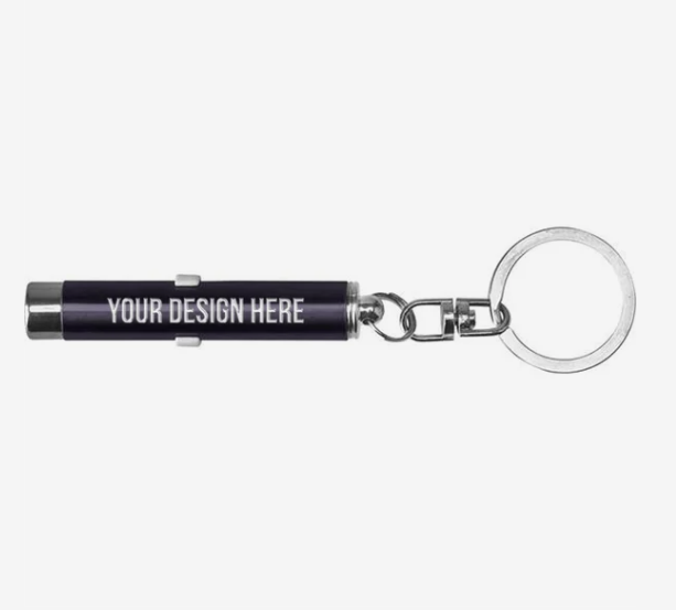 Custom Logo Dual Function Laser Pointer and LED Flashlight Keychains Promotional Gift Corporate Business Presentation Tool