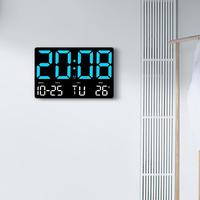 Horloge murale moderne à grand écran, horloge de réveil à double usage transfrontalier pour salon, style simple, horloge de table murale 0717