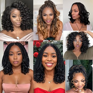 Extensions de tresses synthétiques à double trame de 12 pouces, 150g, style boucles italiennes lâches, pour tressage à la machine et au crochet - Product Image 3