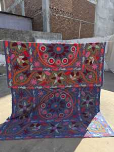 Couvre-lit en coton brodé Suzani, couverture décorative, tapis mural Ouzbek Suzani, décoration bohème pour la maison, assortiment en gros B2B - Product Image 3