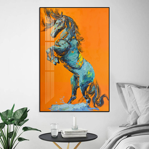 Un caballo pintado de pie sobre dos patas hermoso arte de pared de animales para el hogar imagen impresa en lienzo póster para Decoración - Product Image 5