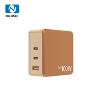 Chargeur rapide écologique Premium NIUBAILE AC-E100-B 100W - Adaptateur universel PD/FCP/QC3.0 2 ports Type-C 1 port USB-A pour mobile