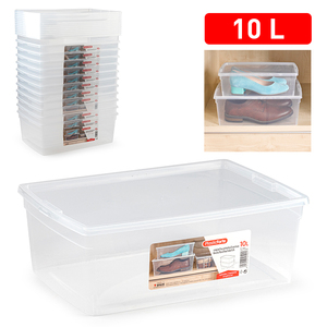Scatola per Scarpe Plasticforte 10 L Contenitore Trasparente per Organizzazione Domestica Durevole e Riutilizzabile - Product Image 1
