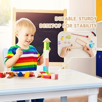 Ensemble table et chaises modernes en plastique SINKIPA pour enfants – Centre d'activités réglable 4 places pour tout-petits avec pieds antidérapants et résistants aux graffitis – Idéal pour l'école