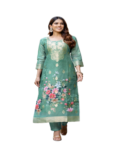 ผ้าแจ็คการ์ดคอตตอนพิมพ์ลายดอกไม้มาใหม่เสื้อผ้าลำลองผ้าแจ็คการ์ดแบบถักด้วยมือเสื้อผ้าสวมใส่สบาย - Product Image 1