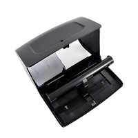 Distributeur de papier toilette double rouleau mural ABS étanche noir/blanc pour hôtel, sans perçage, avec étagère pour téléphone