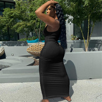 Summer Can Be Customized logo Suspender Long Skirt Deep V-neck Slim Sexy Women's Sundress
