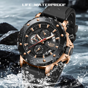 Reloj LIGE LG89230 para Hombre, con Logotipo Personalizado, Esfera de 48 mm, 3 Subesferas, Resistente, Deportivo, Multifunción, Fecha, Luminoso, Resistente al Agua + Caja - Product Image 3