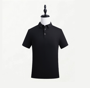 Men's <b>Navy</b> <b>Blue</b> Short Sleeve <b>Polo</b> <b>Shirt</b> 100% Cotton Pique Knitted Anti-Wrinkle Solid Color Smart Casual Regular Fit - Product Image 6