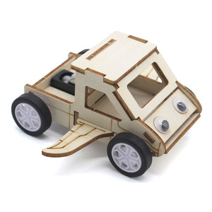 Wooden Inertia Car <b>Diy</b> <b>Kit</b> 120mm X 100mm X 52mm Educational Science Toy For Kids Age 4-6 Years - Product Image 4
