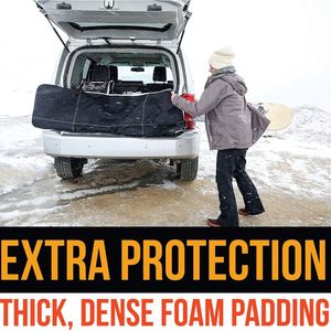 Housse de protection pour ski et snowboard, sac de snowboard, coque rigide antivol, USB, convient à deux paires de skis de 190 cm, portable, léger, en polyester - Product Image 6