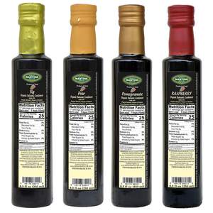 Mantova aceto balsamico aromatizzato biologico <span class=keywords><strong>Modena</strong></span> confezione da 4 varietà 8.5 once Per bottiglia con cesto regalo Per gelato alla Pasta incluso - Product Image 2