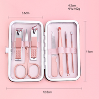 Offre Spéciale 7 pièces manucure pédicure ensemble haute qualité or Rose en acier inoxydable coupe-ongles ensemble coupe-ongles outils