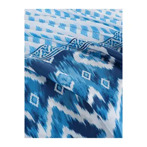 Parure de lit double en coton tissé uni Karden Flower Pamela sans drap, bleu, 2 taies d'oreiller, vente en gros, literie d'hôtel, chambre à coucher - Product Image 3