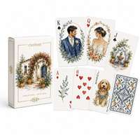 Cartes à jouer personnalisées en aquarelle pour mariage, portrait de couple, jeu de poker, cadeau souvenir de jardin espagnol