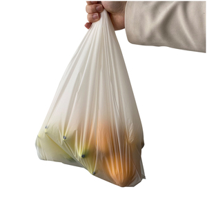Custom Print Reusable Compostable Tshirt Style <b>Bags</b> Biodegradable Packaging with PBAT & PE Plastic Sostenible - Product Image 3