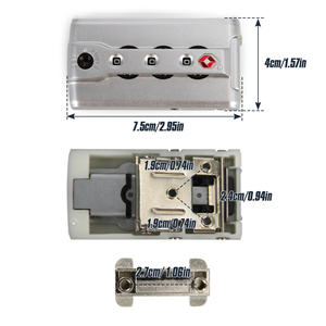 Serrures de sécurité pour bagages, serrures d'authentification <span class=keywords><strong>TSA007</strong></span>, serrures de remplacement pour valises, serrures à code à 3 chiffres à réglage automatique - Product Image 2